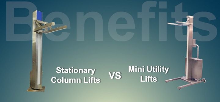 Comparison of METO stationary column lifts and mini utility lifts