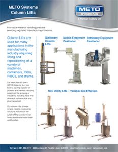 Column_Lifts-1 Stationary Column Lifts, mobile equipment positioner, stationary equipment positioner, METO Systems, metolift