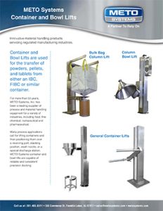 Container-and-Bowl-Lifts-1 Container and Bowl Lifts, bulk bag column lift, column bowl lift, general container lift, METO Systems, metolift